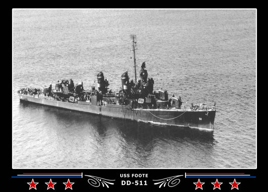 USS Foote DD-511 Canvas Photo Print