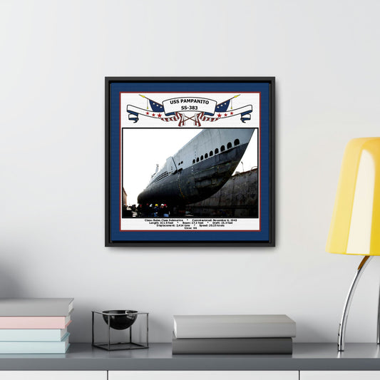 USS Pampanito SS-383 Navy Floating Frame Photo Desk View