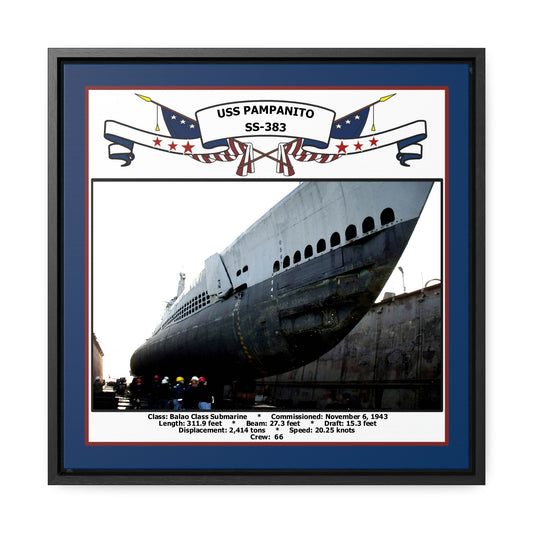 USS Pampanito SS-383 Navy Floating Frame Photo Front View