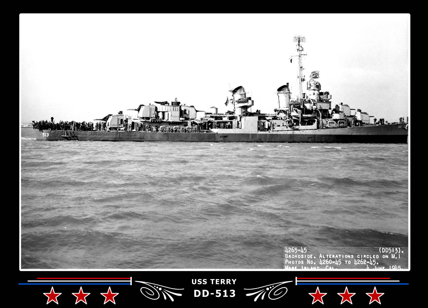 USS Terry DD-513 Canvas Photo Print