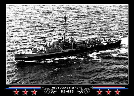 USS Eugene E Elmore DE-686 Canvas Photo Print