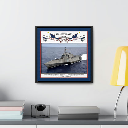 USS Montgomery LCS-8 Navy Floating Frame Photo Desk View