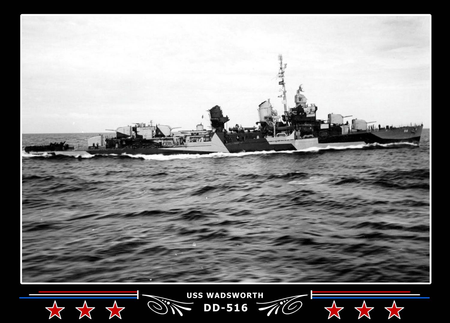 USS Wadsworth DD-516 Canvas Photo Print