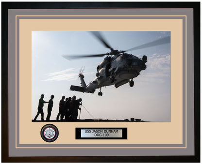 USS JASON DUNHAM DDG-109 Framed Navy Ship Photo Grey