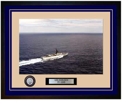 USS KOELSCH FF-1049 Framed Navy Ship Photo Blue