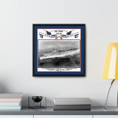 USS Cabot CVL-28 Navy Floating Frame Photo Desk View