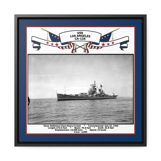 USS Los Angeles CA-135 Navy Floating Frame Photo Front View