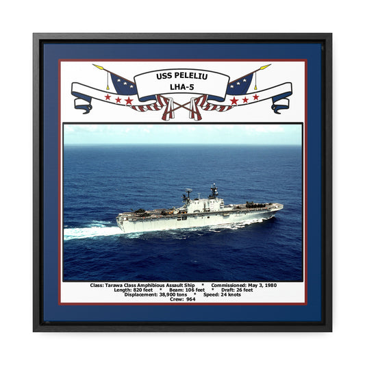 USS Peleliu LHA-5 Navy Floating Frame Photo Front View