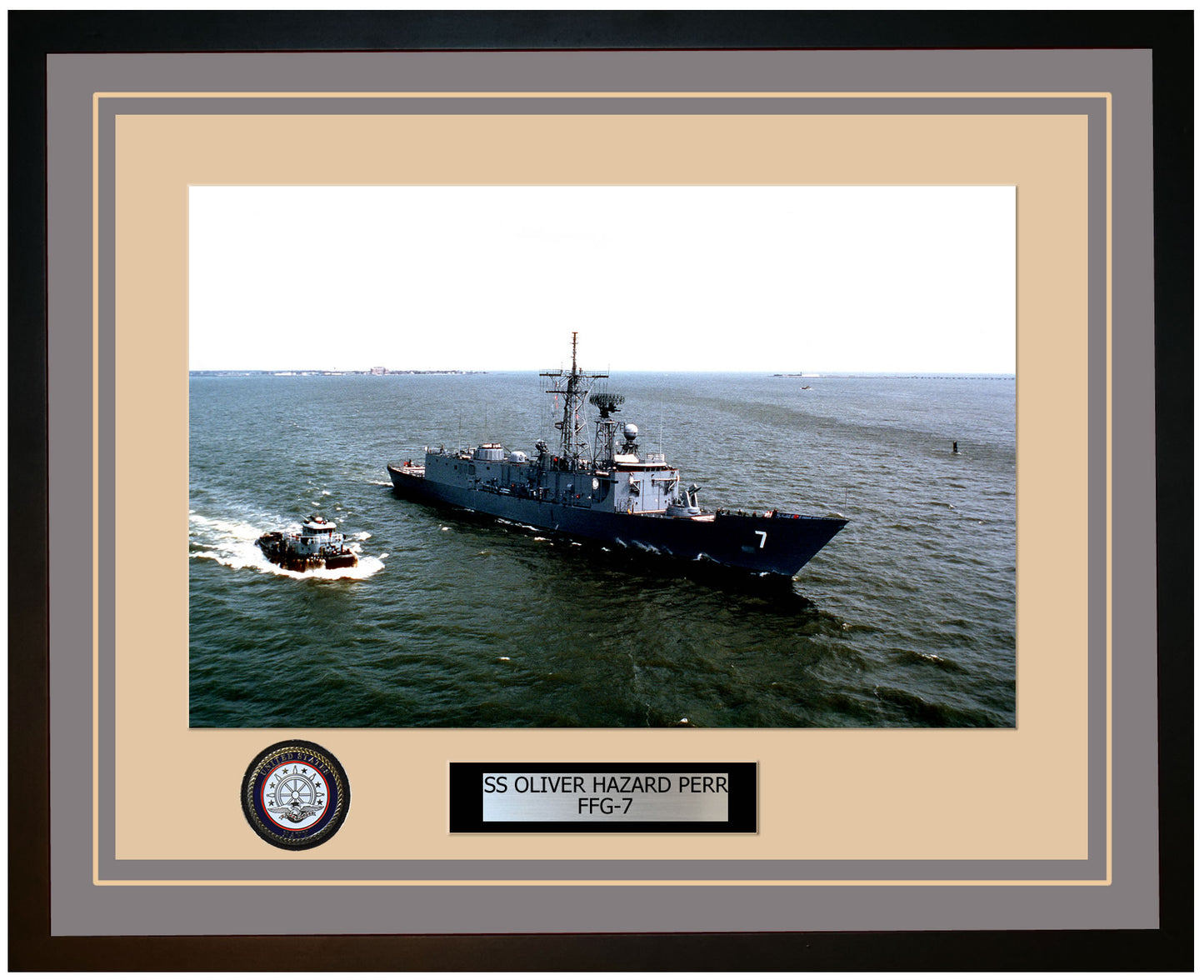 USS OLIVER HAZARD PERRY FFG-7 Framed Navy Ship Photo Grey