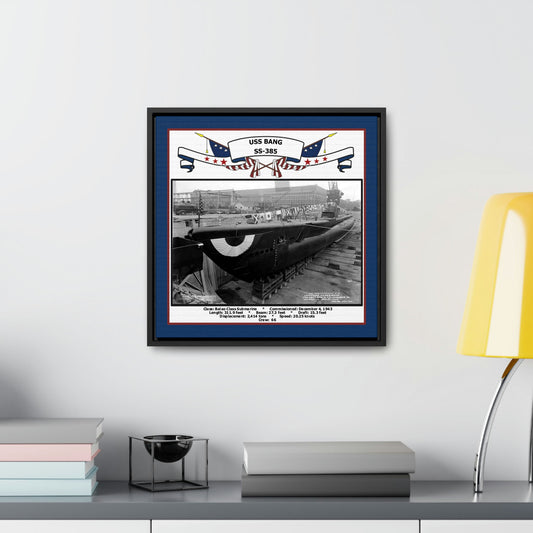 USS Bang SS-385 Navy Floating Frame Photo Desk View