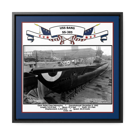 USS Bang SS-385 Navy Floating Frame Photo Front View