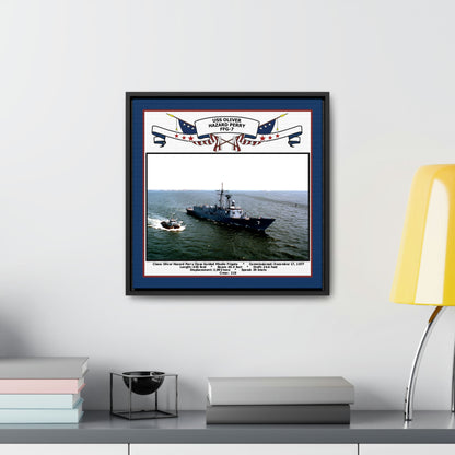 USS Oliver Hazard Perry FFG-7 Navy Floating Frame Photo Desk View