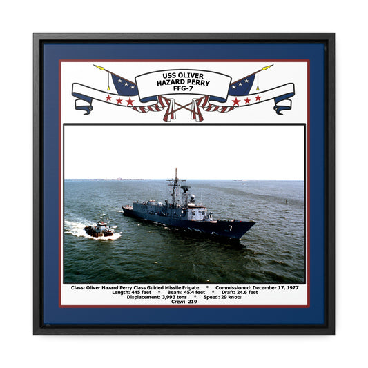USS Oliver Hazard Perry FFG-7 Navy Floating Frame Photo Front View