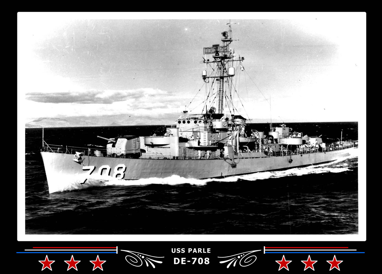 USS Parle DE-708 Canvas Photo Print
