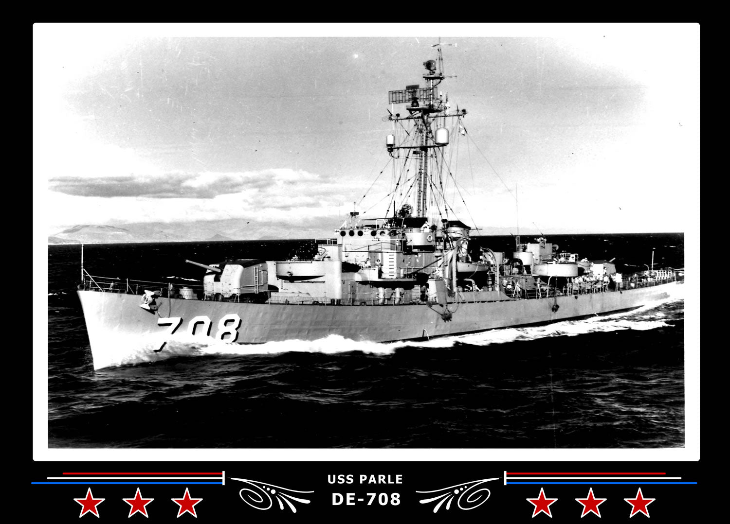 USS Parle DE-708 Canvas Photo Print
