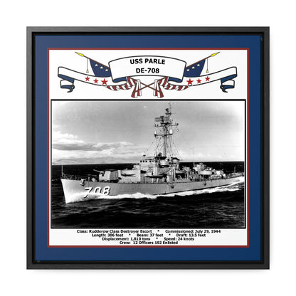 USS Parle DE-708 Navy Floating Frame Photo Front View