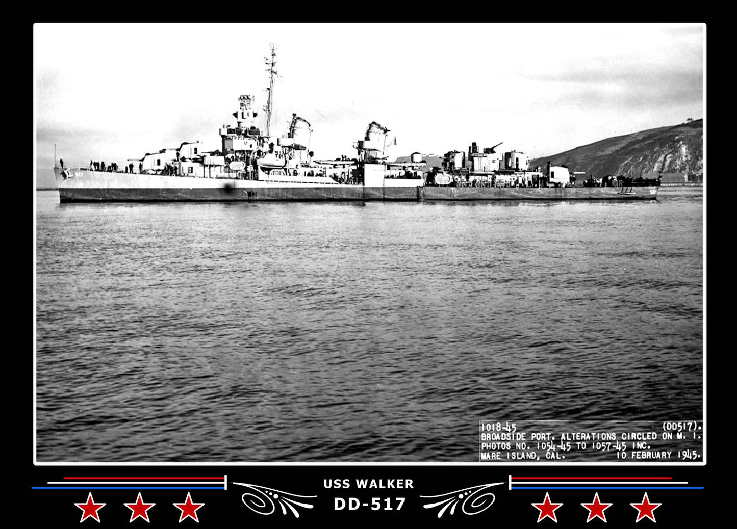 USS Walker DD-517 Canvas Photo Print
