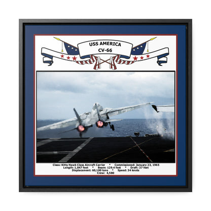 USS America CV-66 Navy Floating Frame Photo Front View