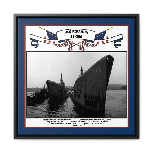 USS Piranha SS-389 Navy Floating Frame Photo Front View