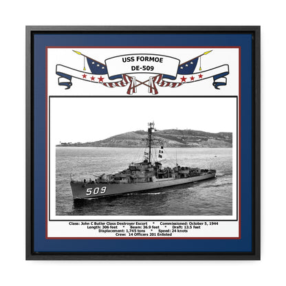 USS Formoe DE-509 Navy Floating Frame Photo Front View