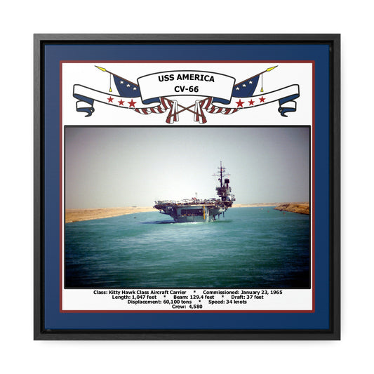 USS America CV-66 Navy Floating Frame Photo Front View