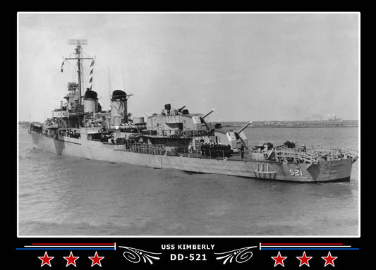 USS Kimberly DD-521 Canvas Photo Print