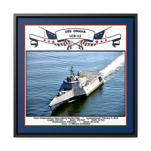 USS Omaha LCS-12 Navy Floating Frame Photo Front View