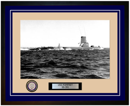 USS Pomfret SS-391 Framed Navy Ship Photo Blue