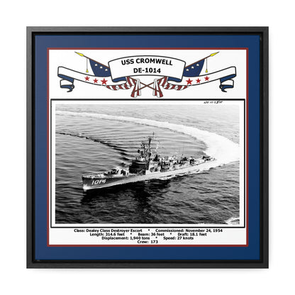 USS Cromwell DE-1014 Navy Floating Frame Photo Front View