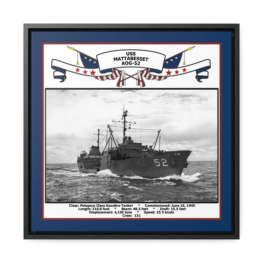 USS Mattabesset AOG-52 Navy Floating Frame Photo Front View