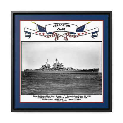 USS Boston CA-69 Navy Floating Frame Photo Front View