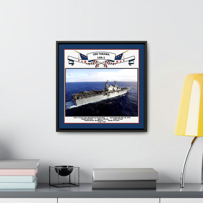 USS Tarawa LHA-1 Navy Floating Frame Photo Desk View