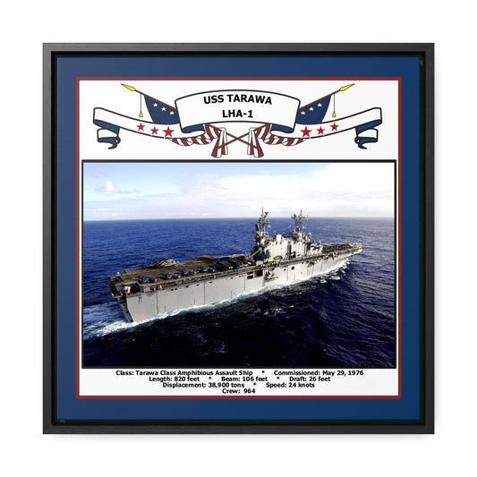 USS Tarawa LHA-1 Navy Floating Frame Photo Front View