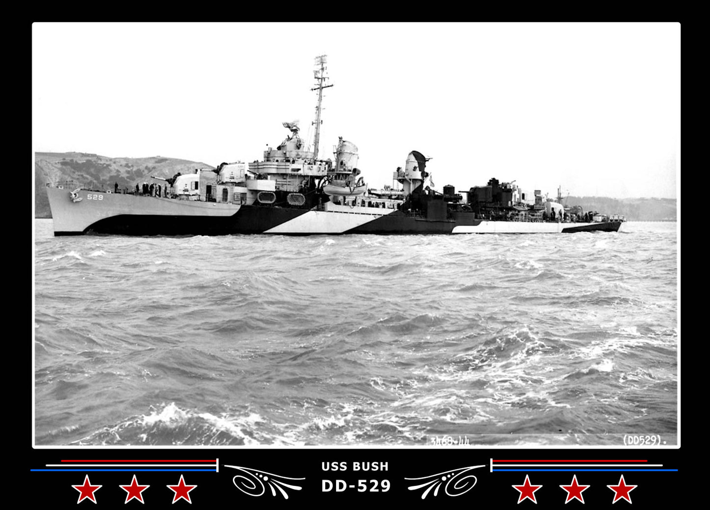 USS Bush DD-529 Canvas Photo Print