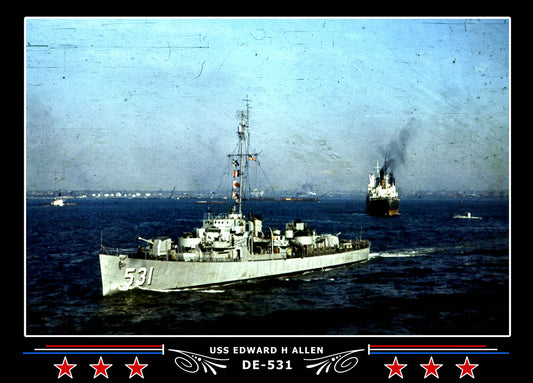 USS Edward H Allen DE-531 Canvas Photo Print