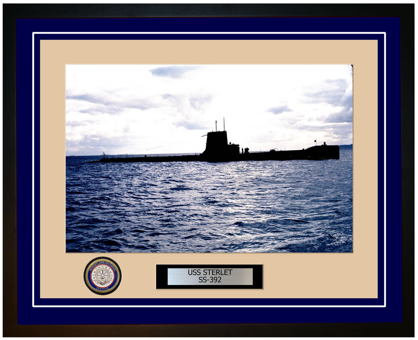 USS Sterlet SS-392 Framed Navy Ship Photo Blue