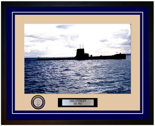 USS Sterlet SS-392 Framed Navy Ship Photo Blue