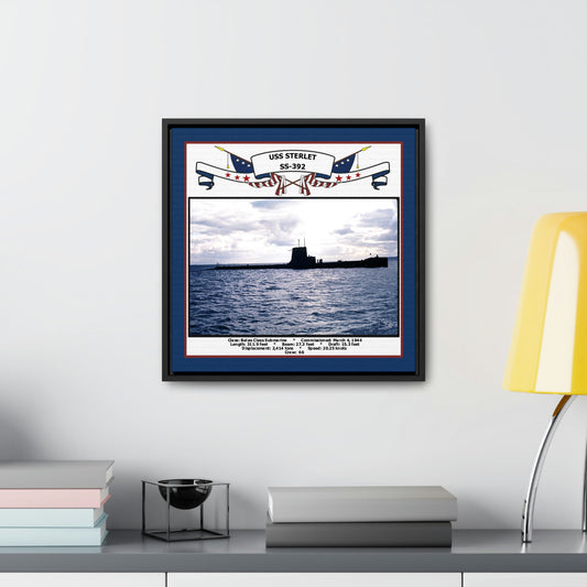 USS Sterlet SS-392 Navy Floating Frame Photo Desk View