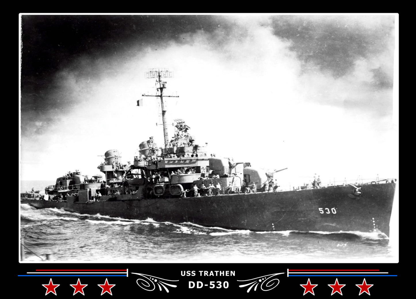 USS Trathen DD-530 Canvas Photo Print