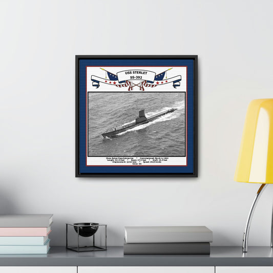 USS Sterlet SS-392 Navy Floating Frame Photo Desk View