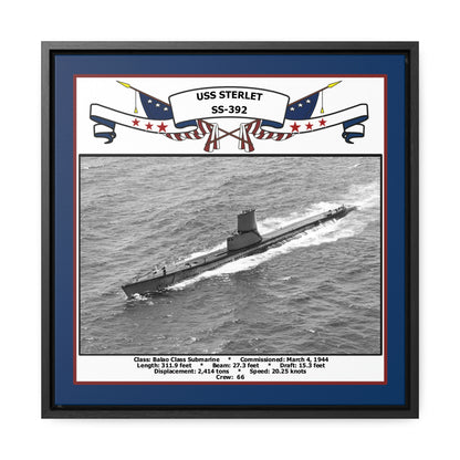 USS Sterlet SS-392 Navy Floating Frame Photo Front View