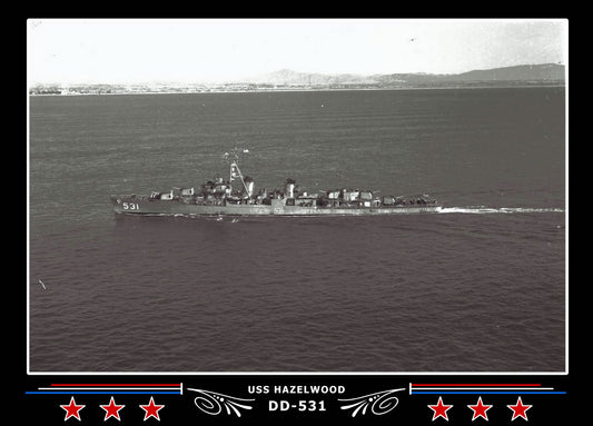 USS Hazelwood DD-531 Canvas Photo Print