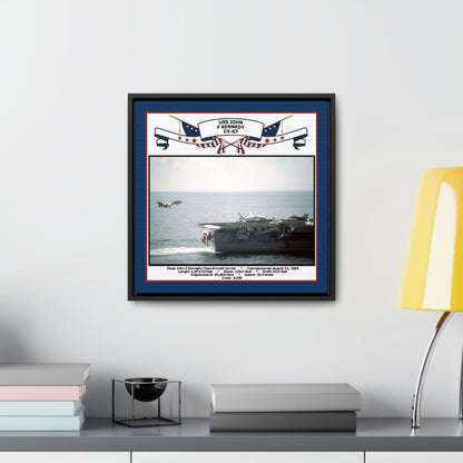 USS John F Kennedy CV-67 Navy Floating Frame Photo Desk View