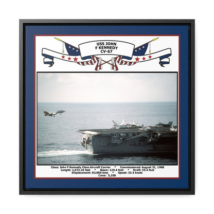 USS John F Kennedy CV-67 Navy Floating Frame Photo Front View