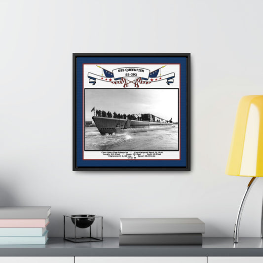 USS Queenfish SS-393 Navy Floating Frame Photo Desk View
