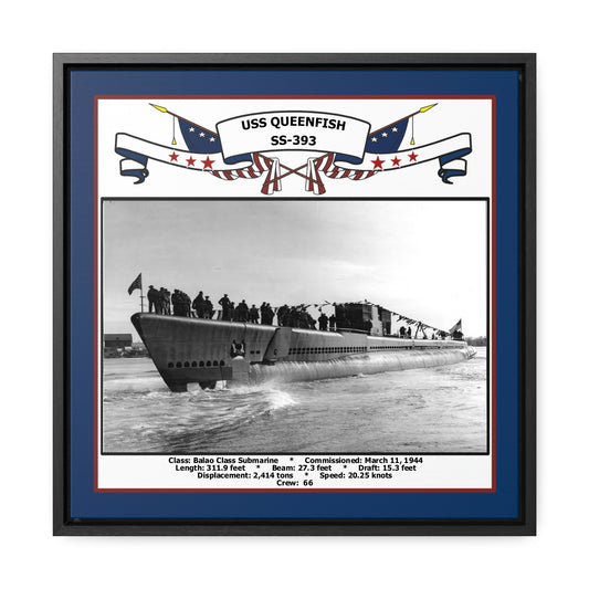 USS Queenfish SS-393 Navy Floating Frame Photo Front View