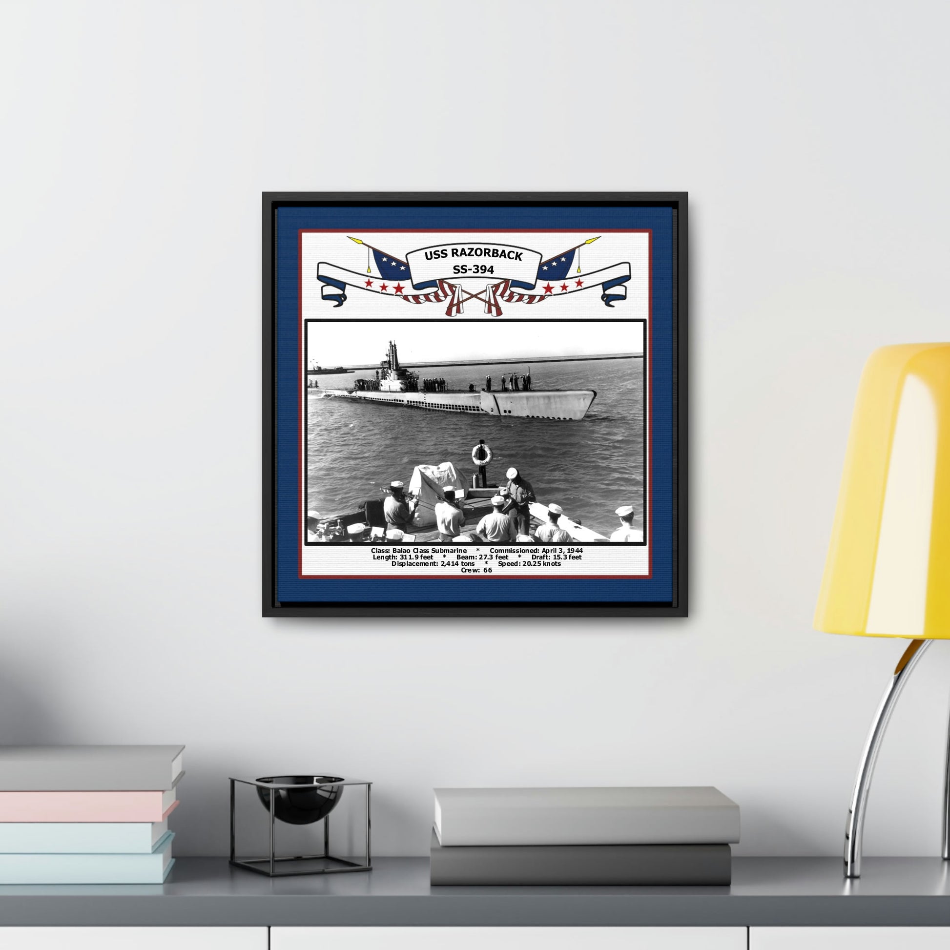 USS Razorback SS-394 Navy Floating Frame Photo – Navy Emporium