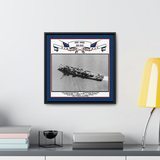 USS Hoel DD-533 Navy Floating Frame Photo Desk View