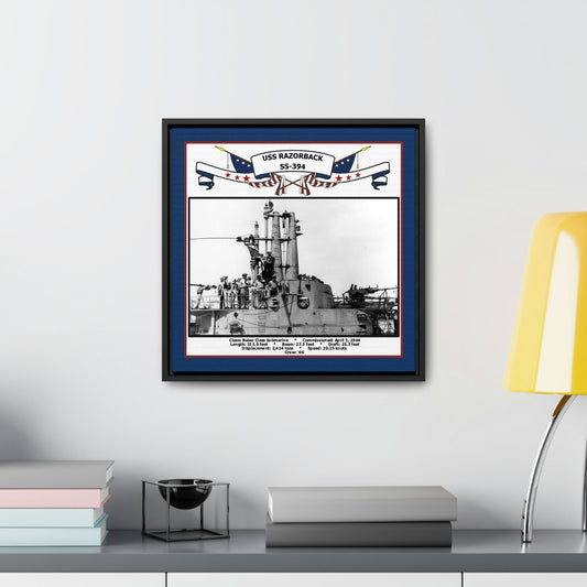 USS Razorback SS-394 Navy Floating Frame Photo Desk View