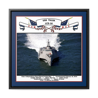USS Tulsa LCS-16 Navy Floating Frame Photo Front View
